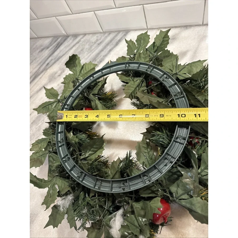 Pair Of Vintage Holiday Wreaths/candle Rings With Apples/berries/pine‎ Cones
